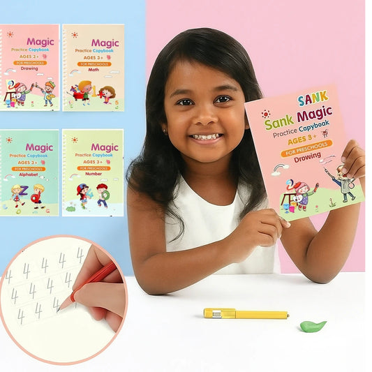 SkillSprout™ Magic Writing Kit (4 Books + Pen, Grip & 10 Refills)