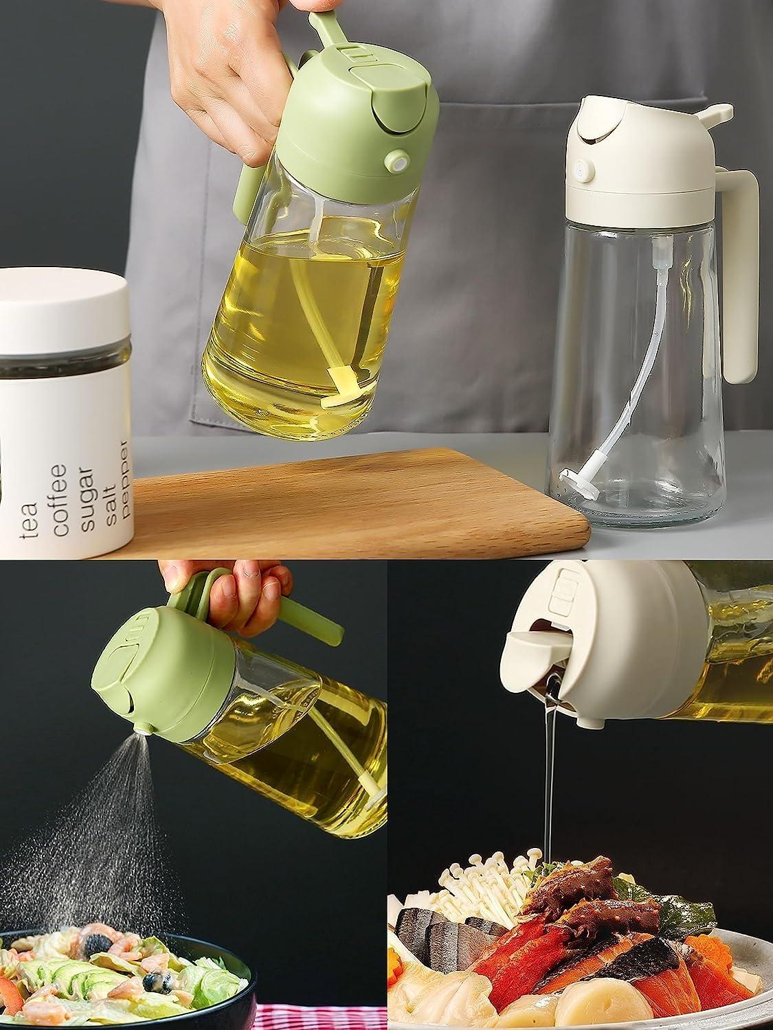 Premium Glass Oil Dispenser with Spray & Pour Function