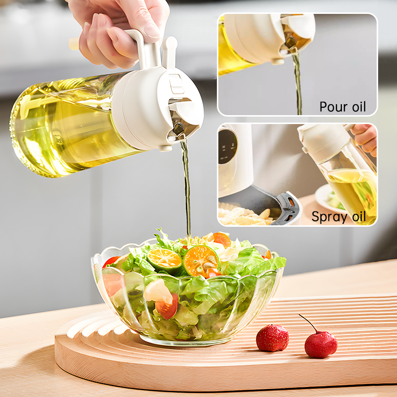 Premium Glass Oil Dispenser with Spray & Pour Function