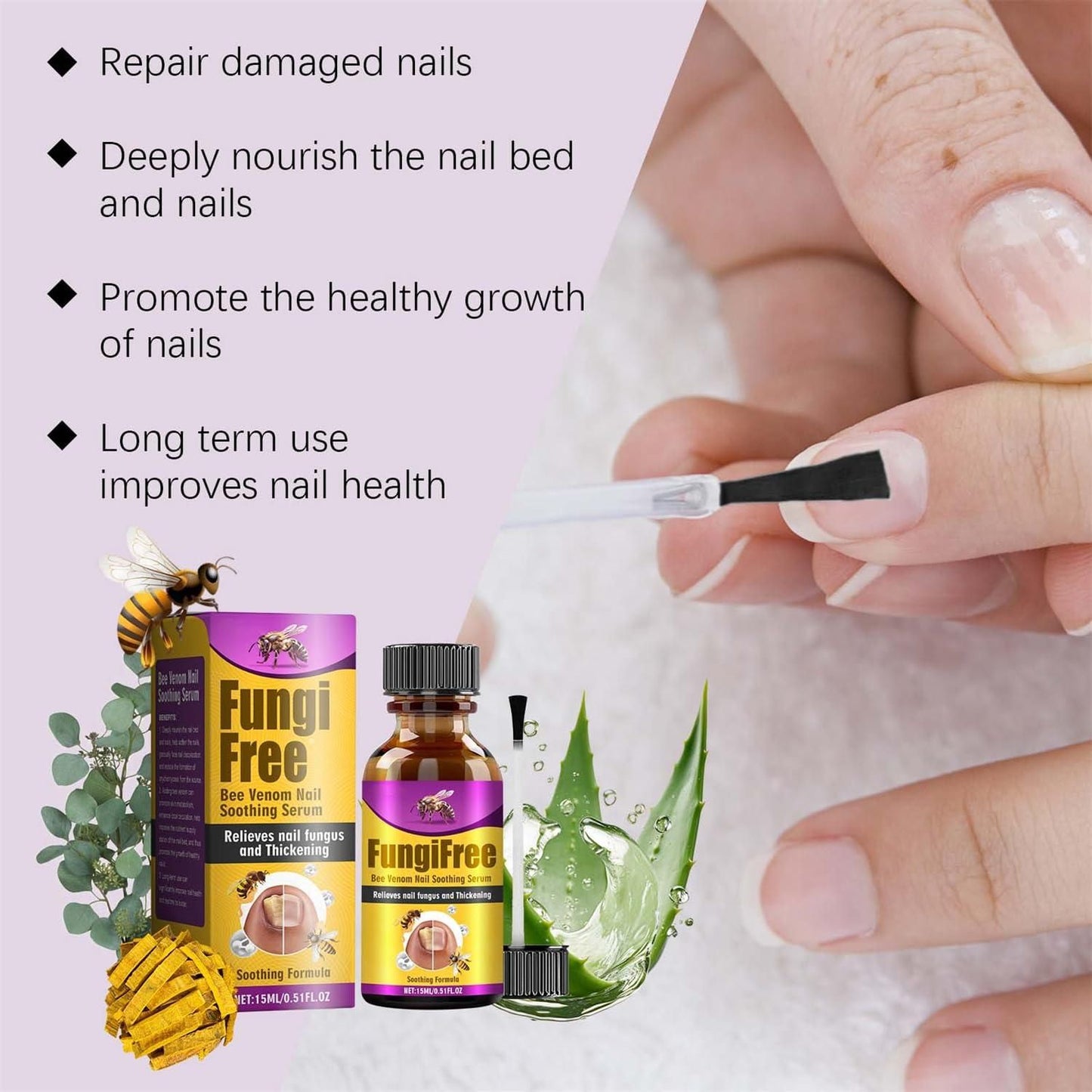 Fungi Free Bee Venom Nail Treatment Solution Serum Buy 1 Get 1 Free
