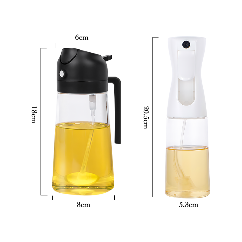 Premium Glass Oil Dispenser with Spray & Pour Function