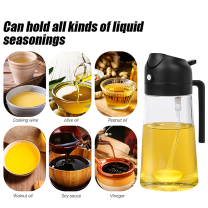 Premium Glass Oil Dispenser with Spray & Pour Function