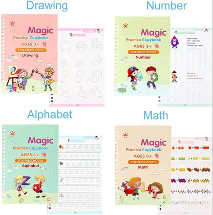 SkillSprout™ Magic Writing Kit (4 Books + Pen, Grip & 10 Refills)