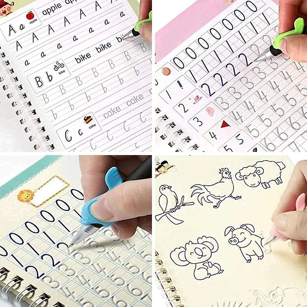 SkillSprout™ Magic Writing Kit (4 Books + Pen, Grip & 10 Refills)