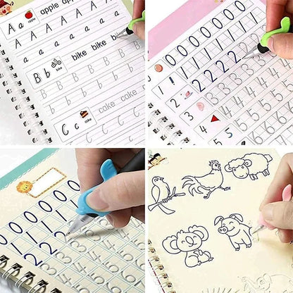 SkillSprout™ Magic Writing Kit (4 Books + Pen, Grip & 10 Refills)