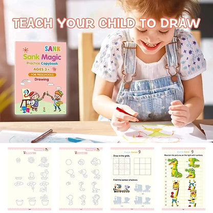 SkillSprout™ Magic Writing Kit (4 Books + Pen, Grip & 10 Refills)